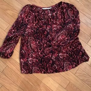 Marie Oliver Red/Black snake print silk blouse